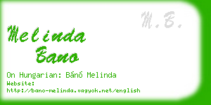 melinda bano business card